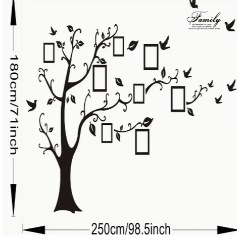 1pc, Family Tree Wall Decal with Photo Frames - Perfect Room and Home Decor