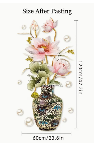 Vintage Lotus Flower Wall Sticker: Bring Chinese Elegance to Your Home
