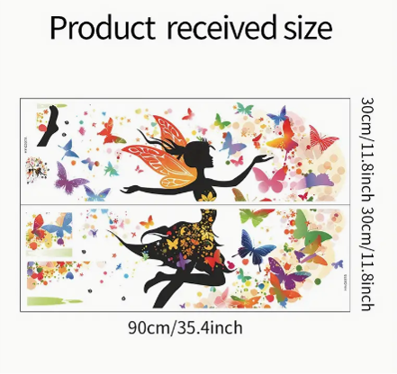 Dreamy Creative Butterfly Elf Bedroom Living Room Dormitory Home Decoration Wall Stickers Mural Windows Stickers Glass Stickers House Decoration Stickers Self Adhesive