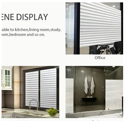 G.W.S  HP:9762-6498 Frosted Glass Film Privacy Window Sticker for Bathroom and Toilet, Light Blocking Anti-See Through