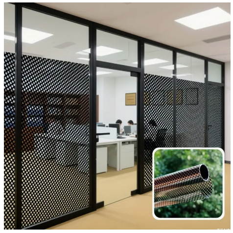 A roll of black and white mesh glass film, suitable for balcony living room office glass windows G.W.S  HP:97626498