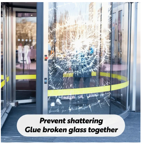 G.W.S HP:9762-6498 2/4mil Clear Window Security Film - Self-Adhesive Anti Shatter Glass Film Safety Shatterproof Window Film Tempered Glass Protection Film for Home and Office