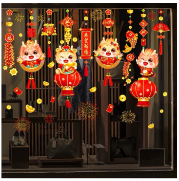 2024 local stockChristmas Wall Sticker Santa Claus Gifts Festival Decals Windows Decorations For Shop Home Glass window