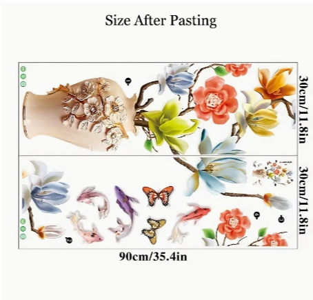 Vintage Lotus Flower Wall Sticker: Bring Chinese Elegance to Your Home