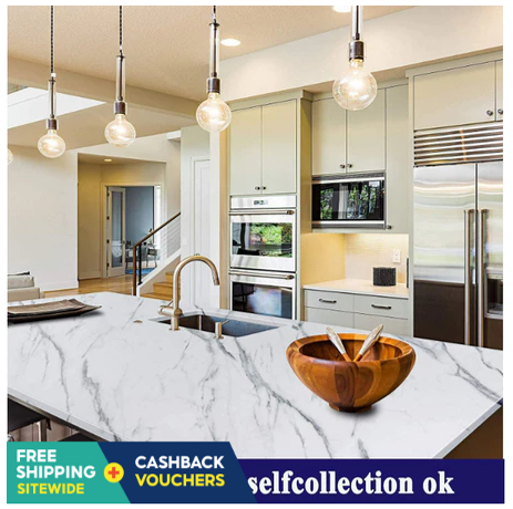 Marble Wallpaper Self-Adhesive Granite Vinyl Peel and Stick Removable Waterproof Contact Paper Decorative Gloss Film