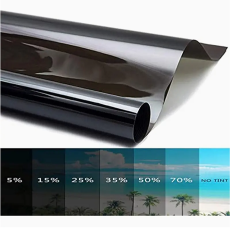 1pc 20inch X 118inch Solar UV Protection Film Sticker, Auto Tint Film Window Dark Black Car Window Foils Tint Film Glass Car Accessories