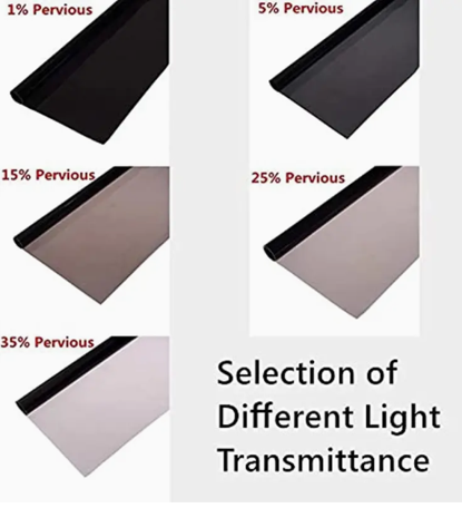 1pc 20inch X 118inch Solar UV Protection Film Sticker, Auto Tint Film Window Dark Black Car Window Foils Tint Film Glass Car Accessories