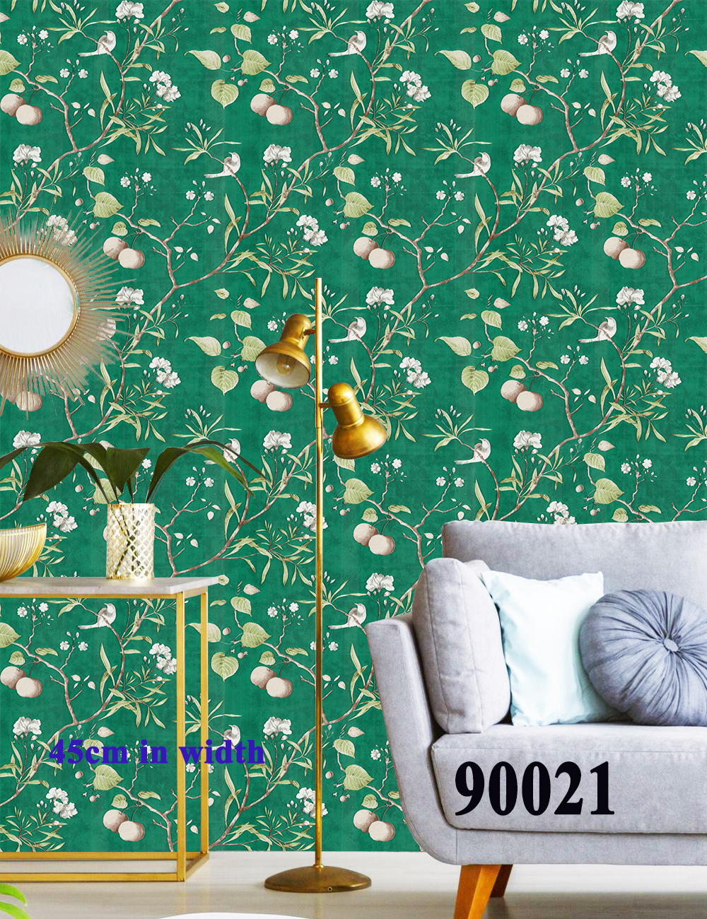 Peel and Stick Wallpaper Olive Leaf G.W.S HP:9762-6498 Removable Self Adhesive Wallpaper Grey Leaves Contact Paper for Livingroom Bedroom W