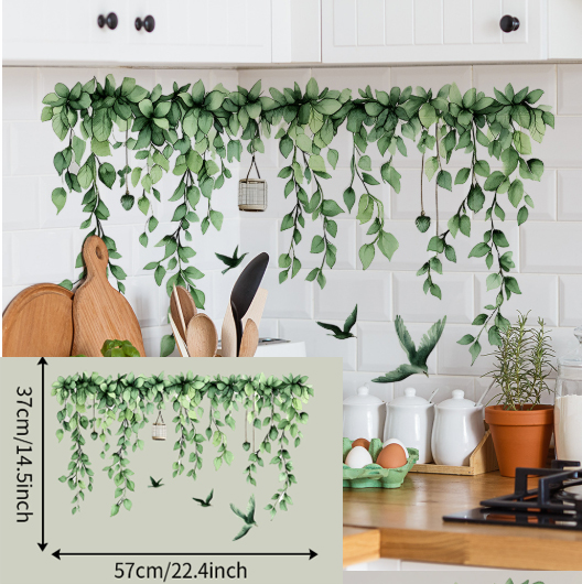 HP：97626498  Willow Tree Bird Wall Stickers | 120x120cm Large Removable Mural Decals | Nature Design fo r Living Room or Bedroom