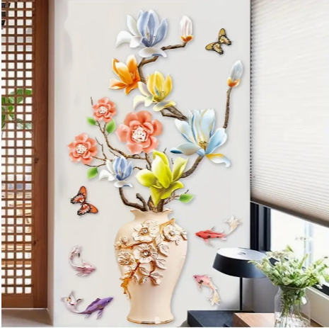 Vintage Lotus Flower Wall Sticker: Bring Chinese Elegance to Your Home