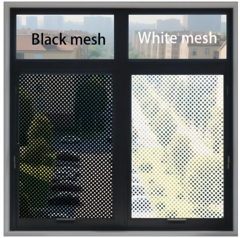 A roll of black and white mesh glass film, suitable for balcony living room office glass windows G.W.S  HP:97626498