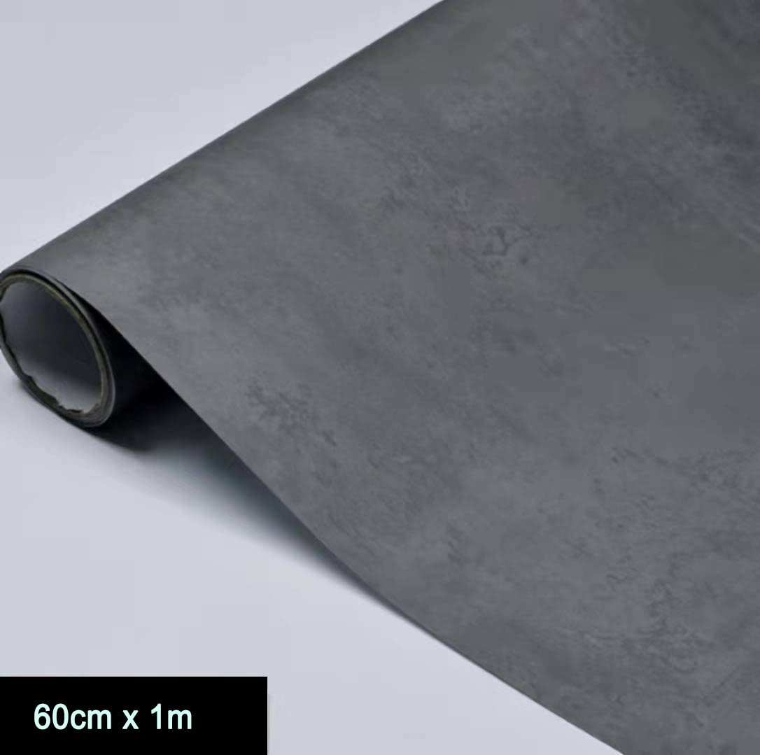  G.W.S  HP9762-6498 3D Wide Self-Adhesive Peel and Stick Concrete Wallpaper - Light Grey Stained Matte Textured Vinyl Wrap Contact Paper for Countertops, Bathroom, Bedroom, Office - Durable Easy Install Wall Sticker, Bathroom Wallpaper, Modern Decor,