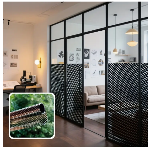 A roll of black and white mesh glass film, suitable for balcony living room office glass windows G.W.S  HP:97626498