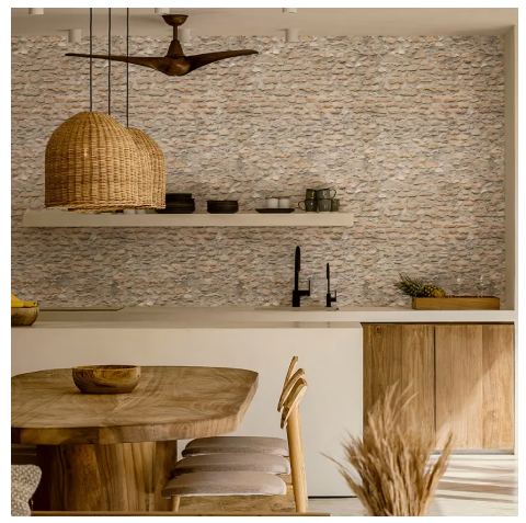 G.W.S  HP:9762-6498 New Cobblestone Pattern Thickened Self-Adhesive Wallpaper, Easy to Operate, Peel And Stick, Quick Renovation, Creative DIY, Suitable for Bedroom, Bathroom Walls, Cabinet Decoration