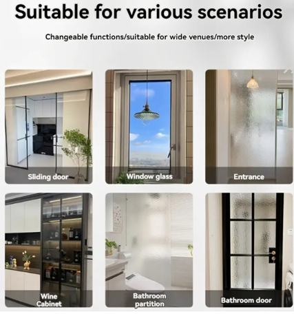 [9mil Thick Privacy Window Film] Self-Adhesive Privacy Window Film - UV Protection, Static Cling for Home & Office Decor, 9mil Thick PVC, Easy Peel & Stick Installation, Meeting Room, Bedroom Living Room