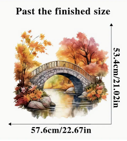 1pc PVC Wall Sticker, Autumn Arch Bridge Scenery for Bedroom Living Room, Self-Adhesive Removable Wall Decal, Home Décor Major Material: PVC