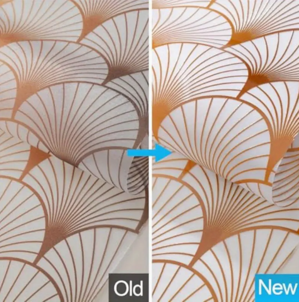 Geometric Art Stained Glass Window Film Bathroom Window Privacy Film Frosted Glass Static Clings Non Adhesive with Installation Tools Modern Home Improvement Style S117 17.7'' x 78.7''