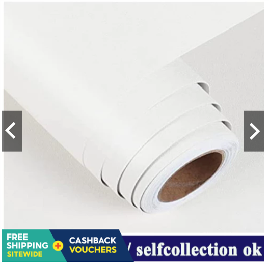 Matte White Wallpaper Wall Sticker and Furniture Decorative Home Improvement