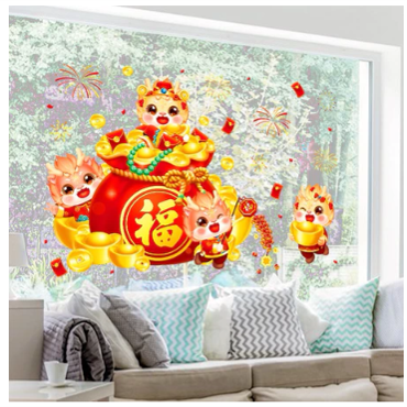2024 local stockChristmas Wall Sticker Santa Claus Gifts Festival Decals Windows Decorations For Shop Home Glass window
