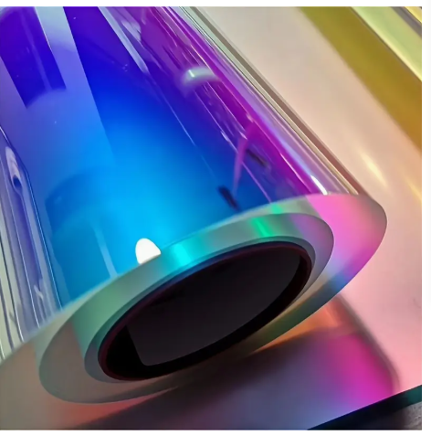 hp:9762-6498 Rainbow Window Film, Smart Red Blue Chameleon Window Film, Color Changing Window Film for Car, Shopping Mall, Building, Home Decor