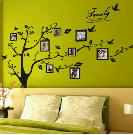 1pc, Family Tree Wall Decal with Photo Frames - Perfect Room and Home Decor