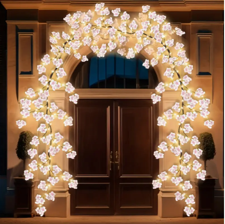 1pc, 5.9ft Artificial Magic Cherry Blossom Branch Lamp - USB Powered, Suitable for Home, Outdoor, Garden, Lawn Decoration - Festive for Christmas, New Year, and Spring Festival