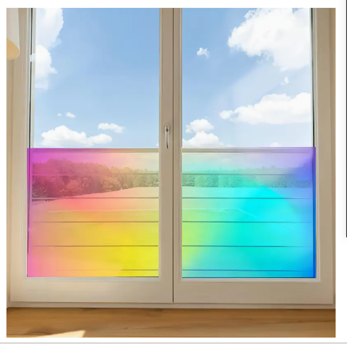 hp:9762-6498 Rainbow Window Film, Smart Red Blue Chameleon Window Film, Color Changing Window Film for Car, Shopping Mall, Building, Home Decor