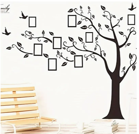 1pc, Family Tree Wall Decal with Photo Frames - Perfect Room and Home Decor