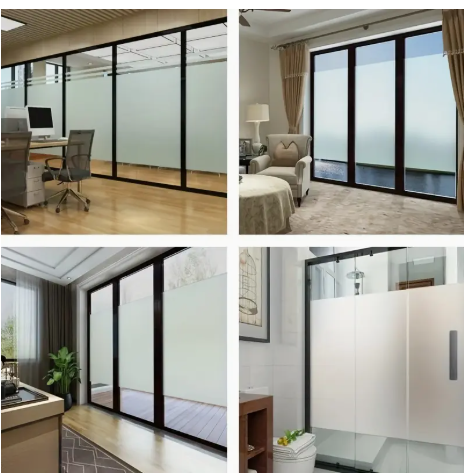 Day and Night Privacy Window Film, Frosted Glass UV Blocking Heat Control, Static Cling Adhesive for Home Office Kitchen Bathroom Living Room Decor, UV Protection Film | Sleek Window Design | Smooth Texture Film