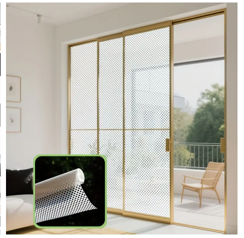 A roll of black and white mesh glass film, suitable for balcony living room office glass windows G.W.S  HP:97626498
