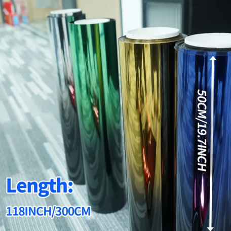 1pc Gradient Window Tint Film, 19.7x118inch, PET Material, Heat-Resistant, Anti-Explosive, Peel and Stick, Solar Film for Cars & Home, Automotive Window Privacy Film