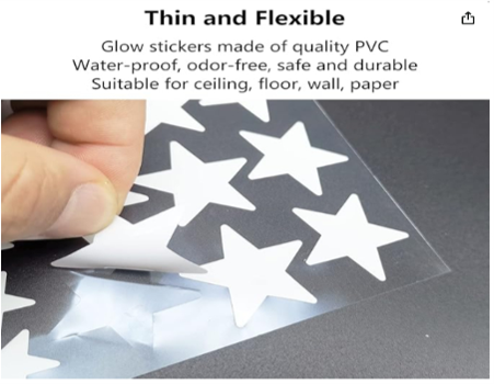 Glow in The Dark Star Stickers, Bright and Lasting, Glow Stickers for Ceiling and Wall, Glow in The Dark Stars for