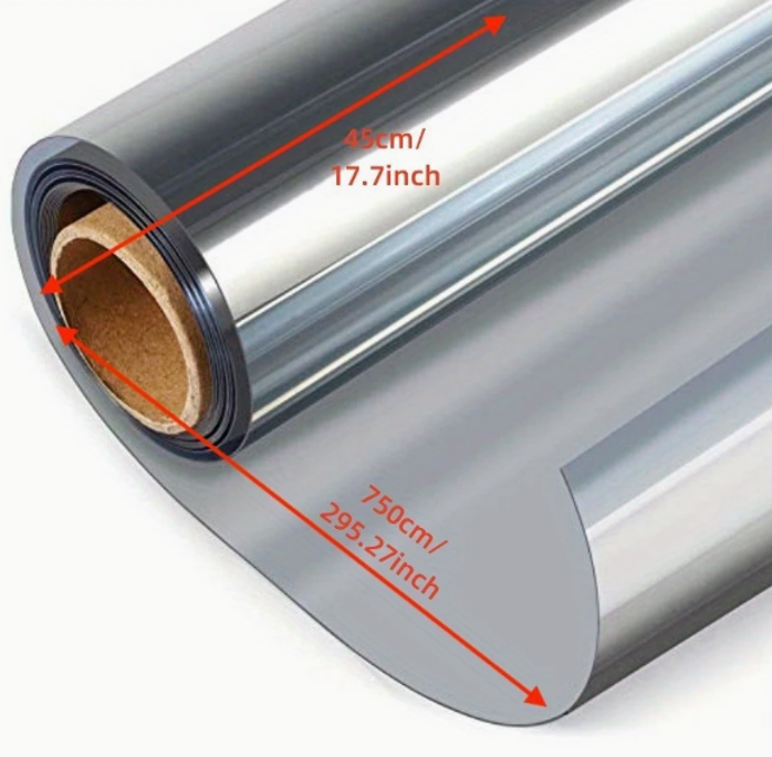 1pc Multi Size Silvery Window Privacy Unidirectional Decoration Heat Insulation UV Protection for Home Office Daytime Privacy Protection Window