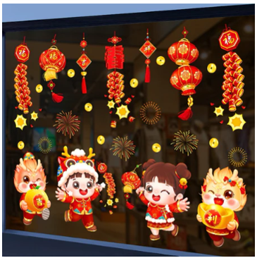 2024 local stockChristmas Wall Sticker Santa Claus Gifts Festival Decals Windows Decorations For Shop Home Glass window