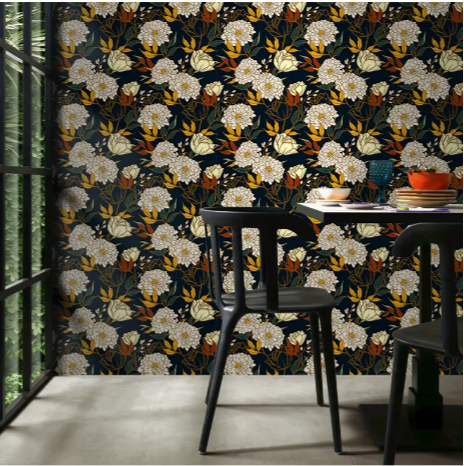 1 Roll Of 45CM * 300CM White Floral Wallpaper With Adhesive Peeling At The Bottom