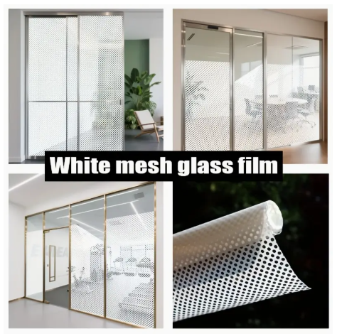 A roll of black and white mesh glass film, suitable for balcony living room office glass windows G.W.S  HP:97626498
