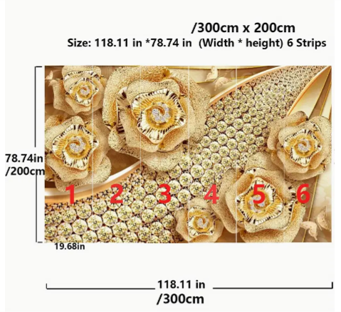 Luxury European 3D Diamond Flower Wallpaper - Non-Self-Adhesive, Easy Install for Living Room, Bedroom, and Home Decor