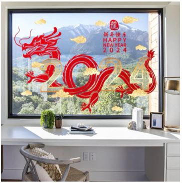 2024 local stockChristmas Wall Sticker Santa Claus Gifts Festival Decals Windows Decorations For Shop Home Glass window