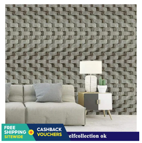 Self-Adhesive Wallpaper Stone Wallpaper Peel & Stick Wallpaper Gray Rock Gravel Vinyl Wallpaper Printing Paper for Wall