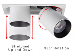 Double Head Rectangular Spotlight COB Ceiling LED Spot Down Light Project Recessed Downlight