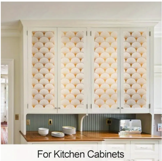 Geometric Art Stained Glass Window Film Bathroom Window Privacy Film Frosted Glass Static Clings Non Adhesive with Installation Tools Modern Home Improvement Style S117 17.7'' x 78.7''