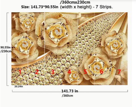 Luxury European 3D Diamond Flower Wallpaper - Non-Self-Adhesive, Easy Install for Living Room, Bedroom, and Home Decor